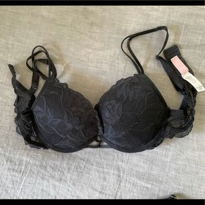 Victoria’s Secret black lace push up bra - 32B